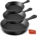 3 Pieces Nonstick Cast Iron Skillet Cookware Set S737844