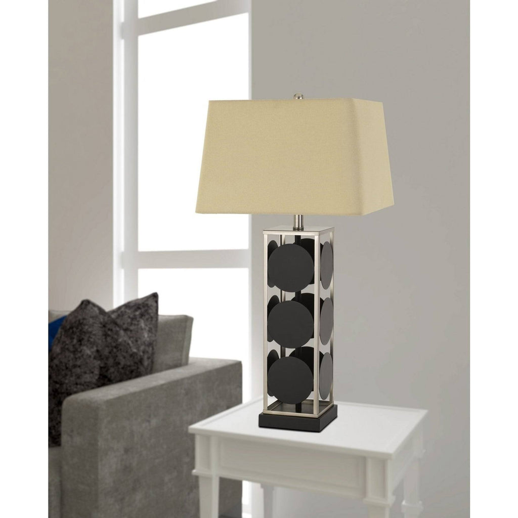 Black Table Lamp with Antique Silver K122