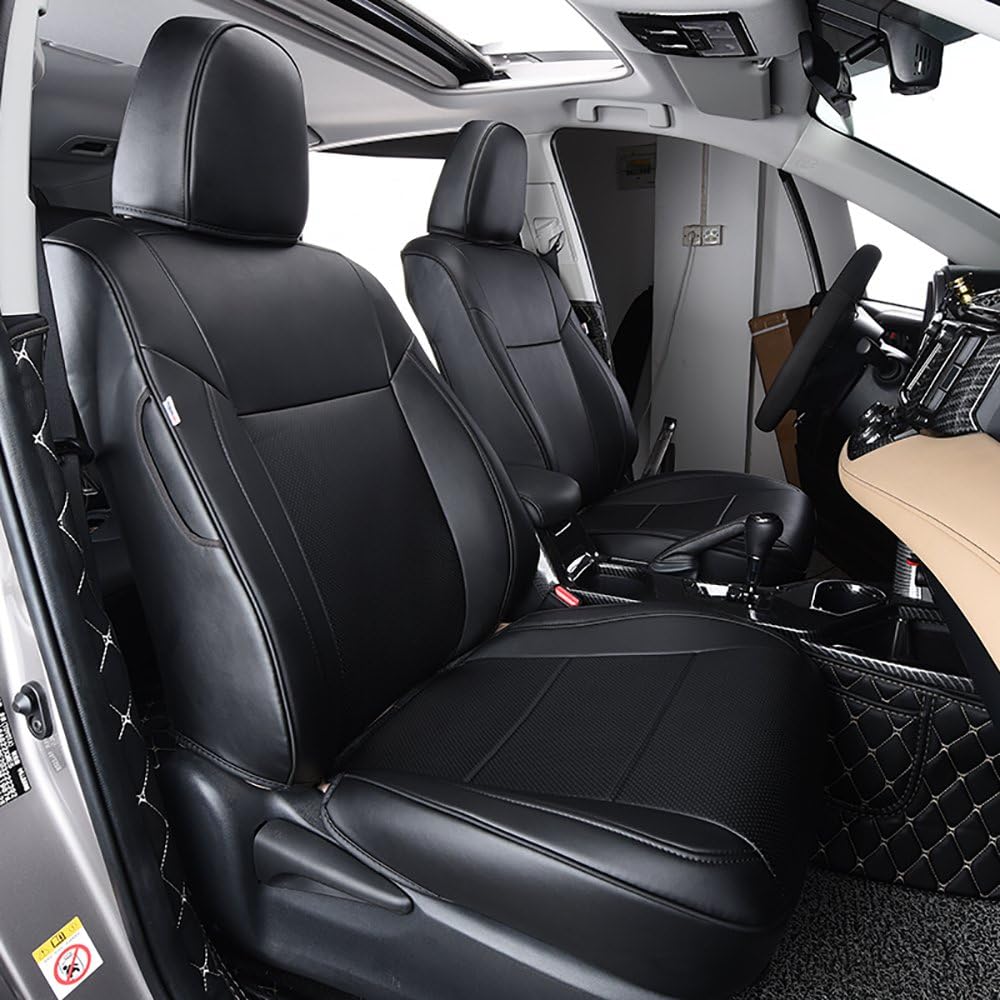 Black Leather Full Set Seat Covers for Toyota RAV4 2013-2018 E68488