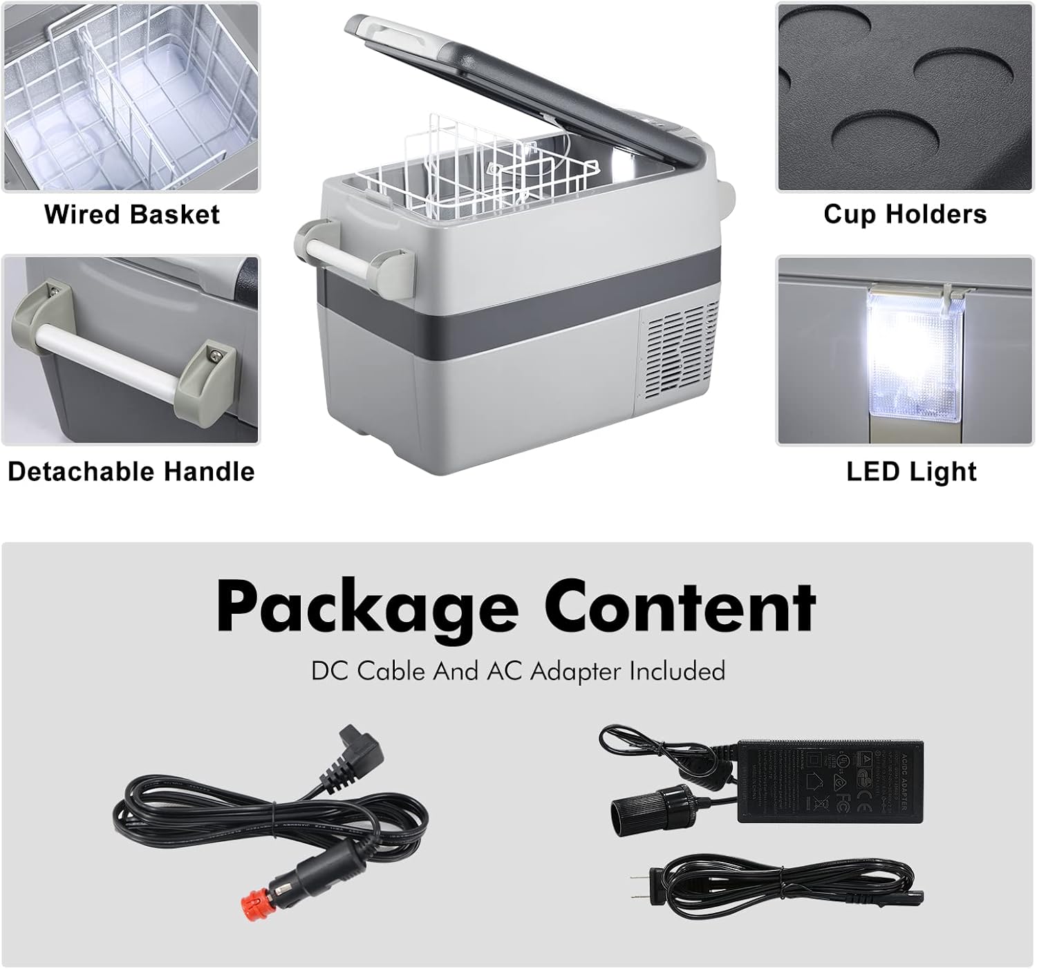 Portable Freezer Fridge, 12 volt Refrigerator, 42 Quarts X80789
