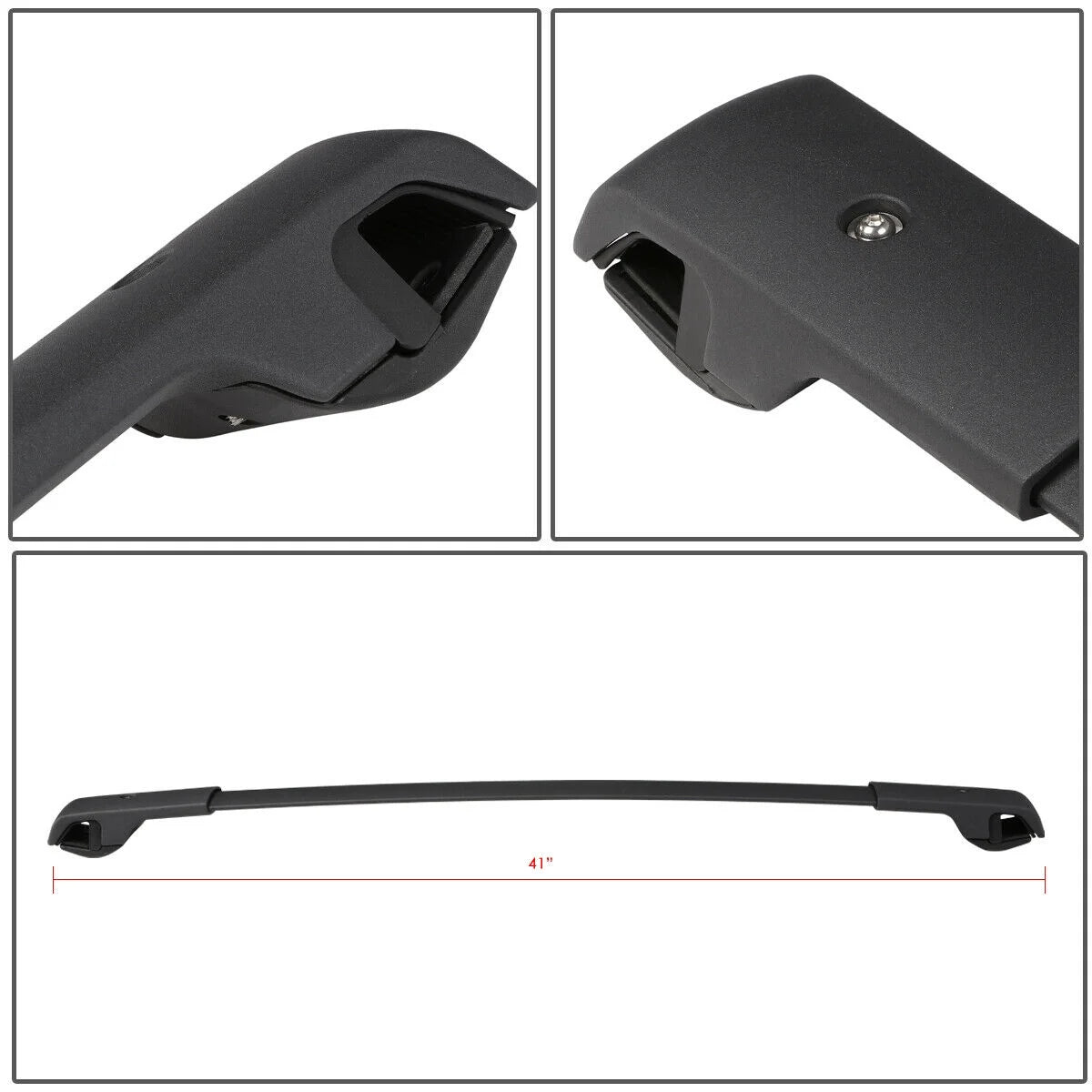 Black Aluminum Bolt-On Roof Rail Cross Bar N724