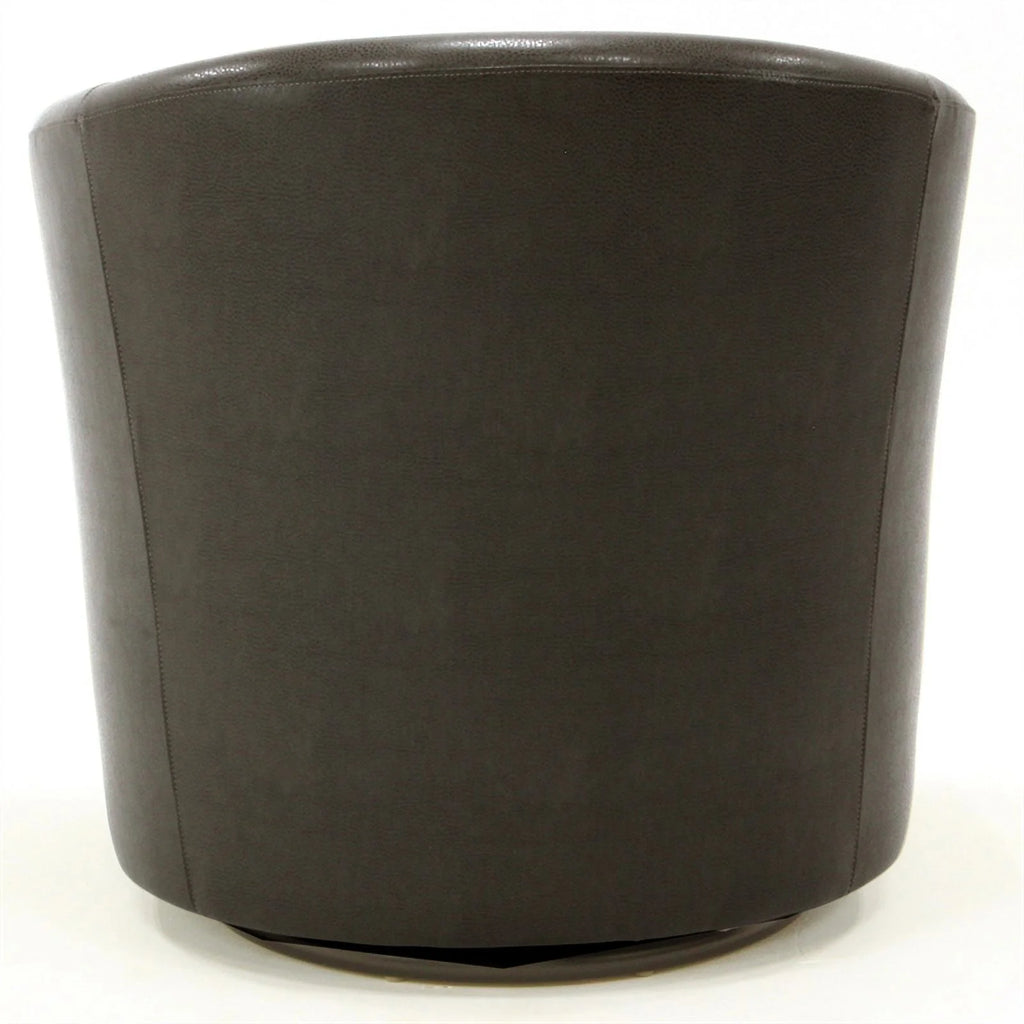 Charcoal Faux Leather Swivel Club Chair O637084