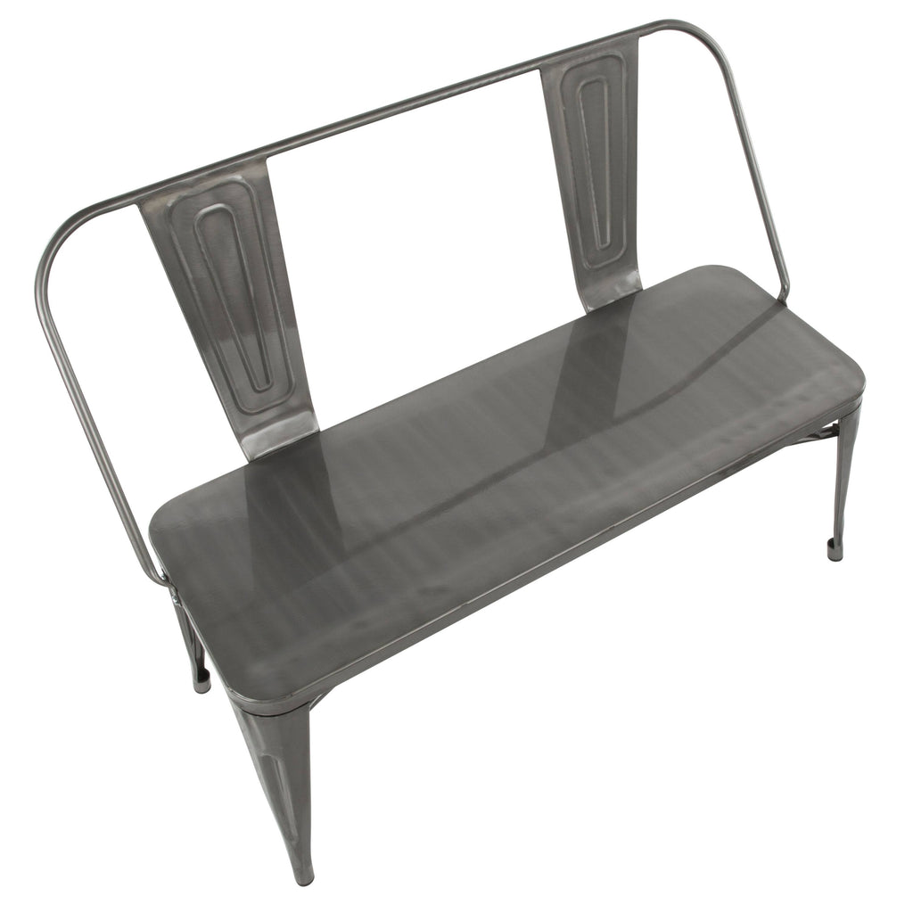 Clear Brushed Silver Metal Bench Q265