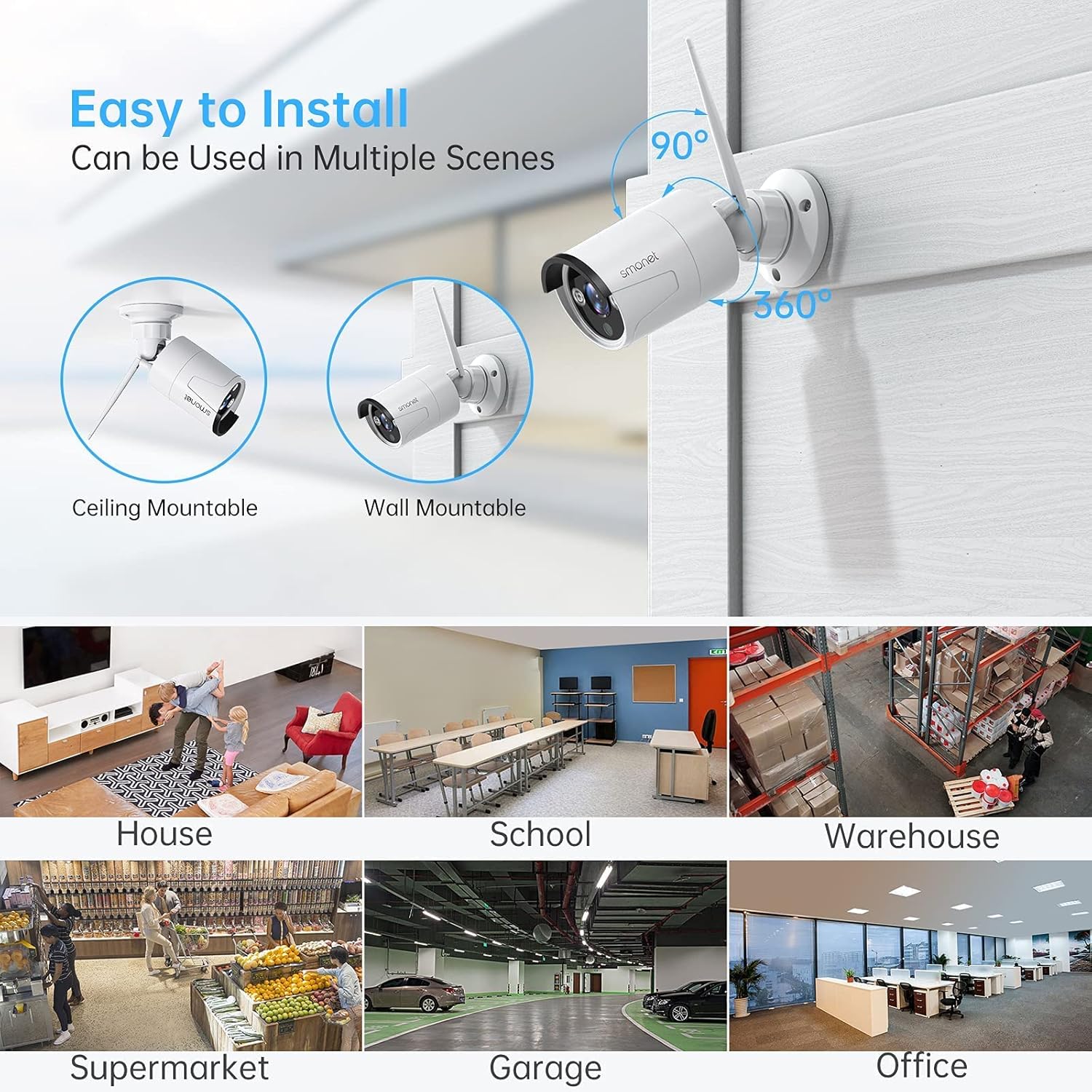 4pcs 3MP Wireless Security Camera System with Audio, Night Vision M172