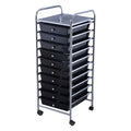 10 Drawer Rolling Storage Cart Organizer Black D4744