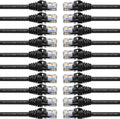 50-Pack Cat6 Patch Cable 1 Foot Ethernet Cable Snagless Black I872920