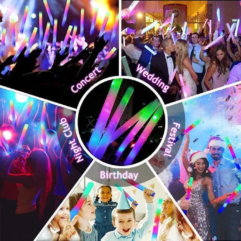 Multicolor Glow Foam Stick Cheer Tube Pack of 50 U579876