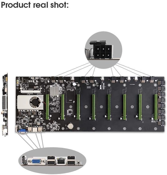 Mining Motherboard CPU Set 8 Video Card Slot DDR3 Memory Integrated VGA T666