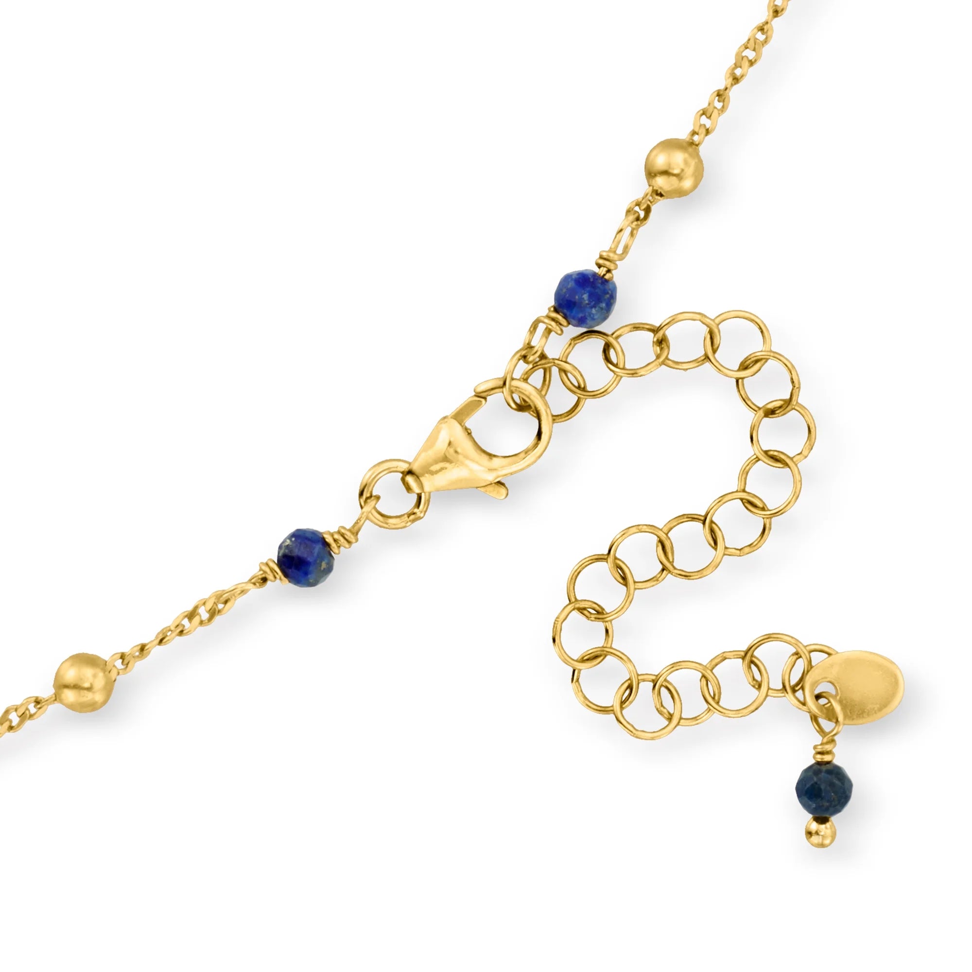 Multi-Gemstone Bead Ginkgo Leaf Necklace in 24kt Gold Over Sterling R6334