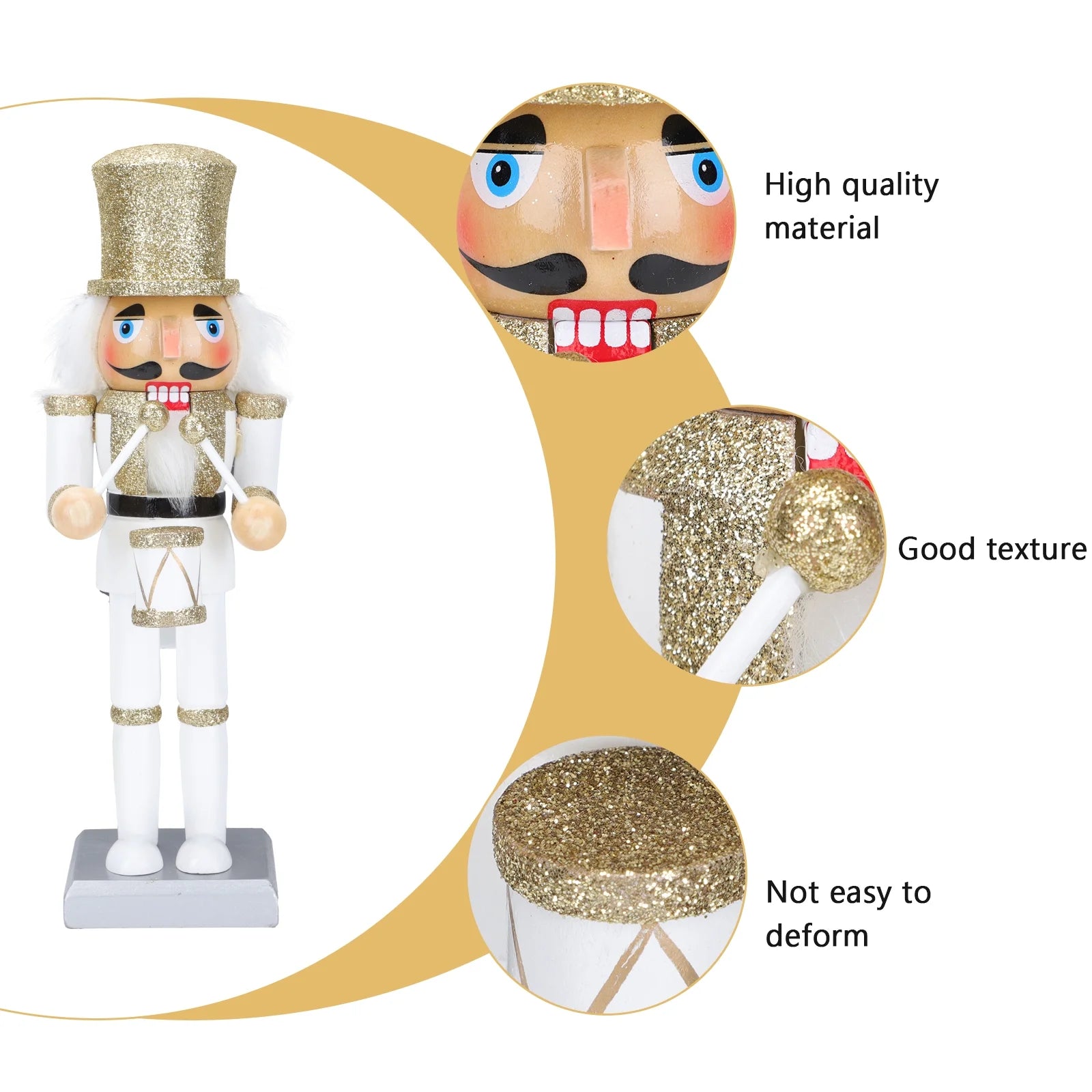 White Wooden Nutcracker Soldier Doll Christmas Decor J773255