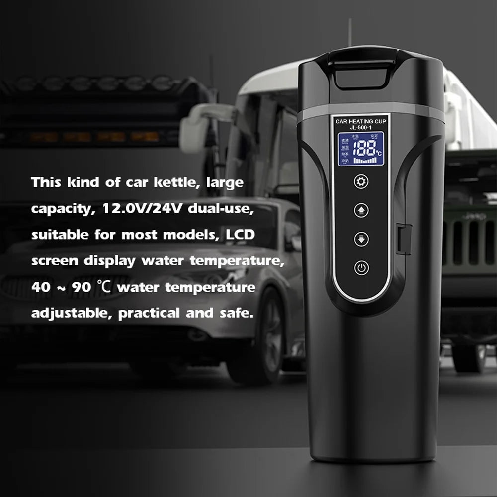 12.0V Car Heated Cup Electric Kettle with LCD Display Q777