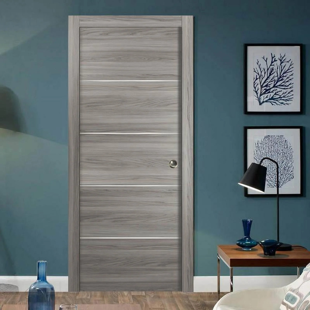 Grey 30 x 80 Solid Core Door with Frame F628
