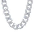 16.6mm Solid .925 Sterling Silver Flat Cuban Link Chain Necklace + Bracelet Set, 24" + 9" G54980