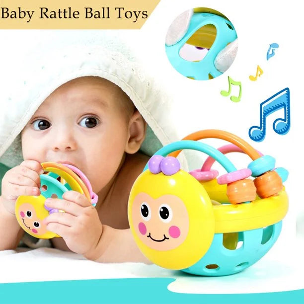 Rattle Ball Sensory Teether Toy Silicone Non-Toxic BPA Free I8795