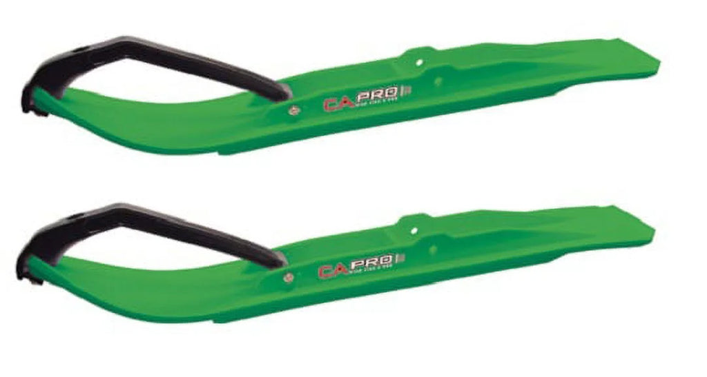Green XT Snowmobile Skis with 8" Round Bars Complete Kit G793083