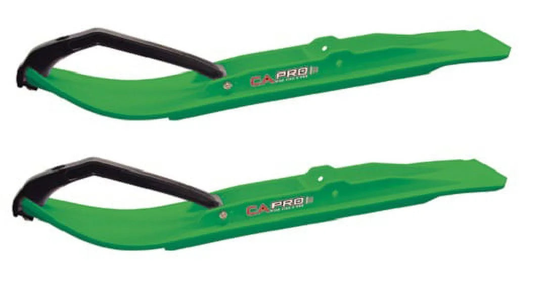 Green XT Snowmobile Skis with 8" Round Bars Complete Kit G793083