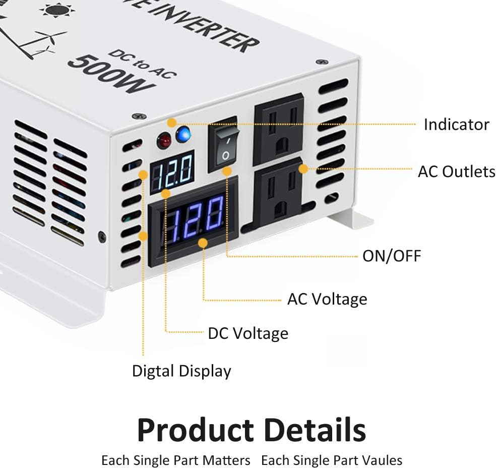 500W 12V Pure Sine Wave Car Power Inverter O495