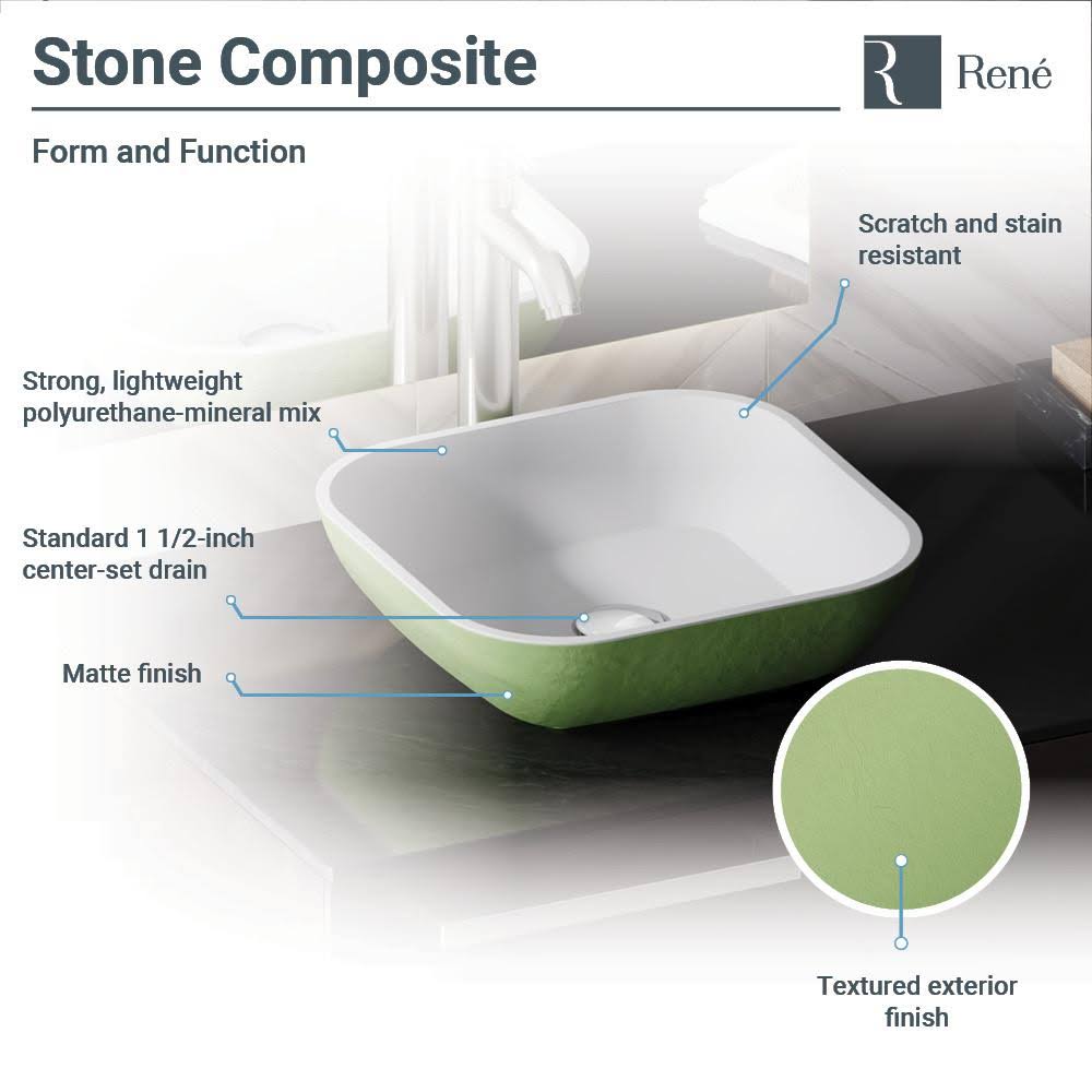 Stone Composite Square Vessel Sink O175