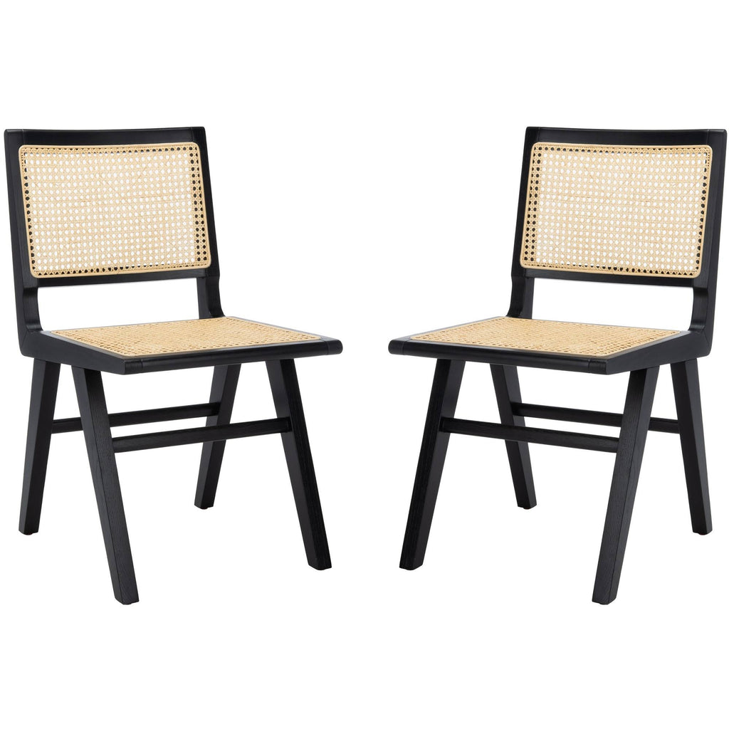 Black Natural Cane Dining Chair Set of 2 B403120