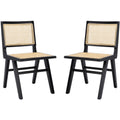 Black Natural Cane Dining Chair Set of 2 B403120