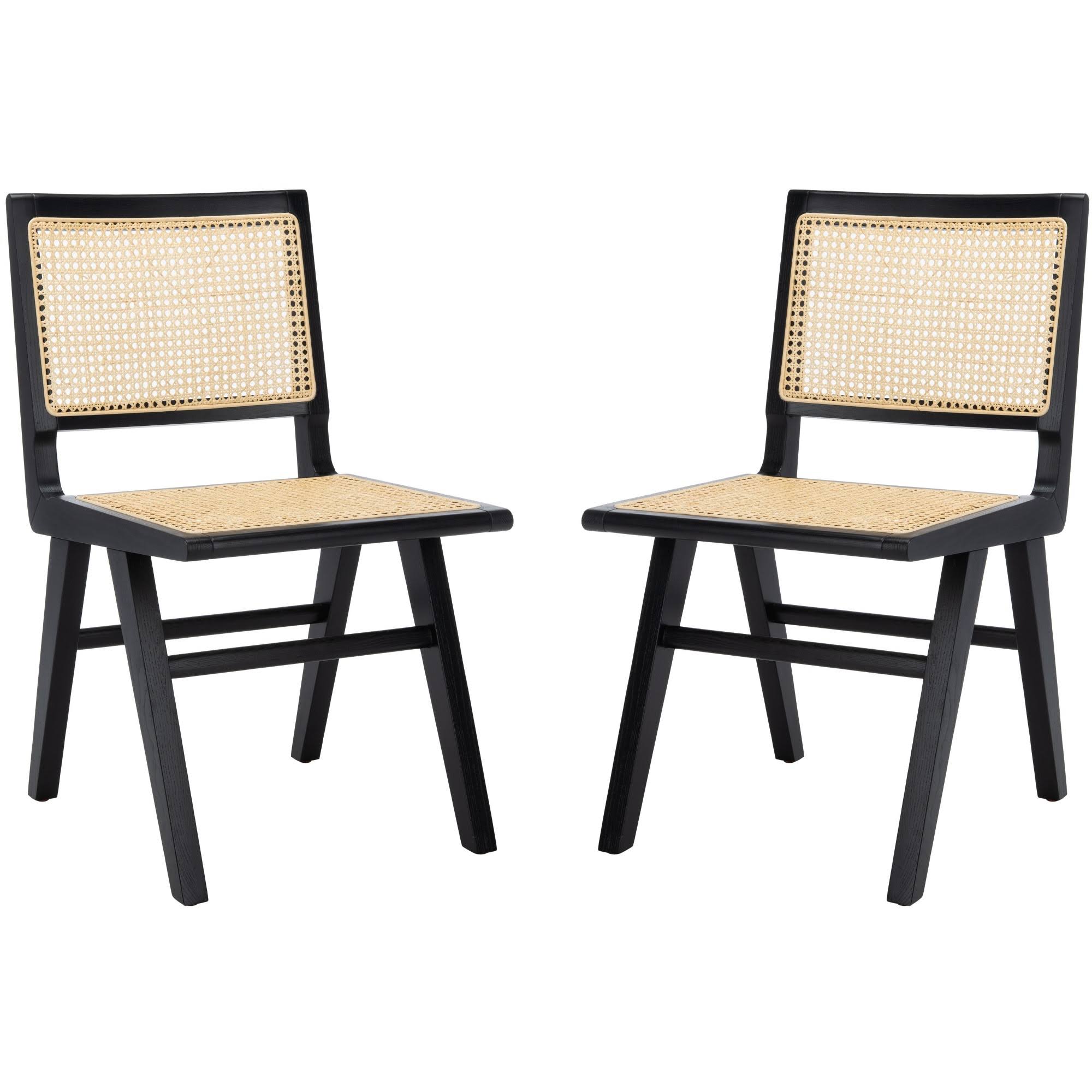 Black Natural Cane Dining Chair Set of 2 B403120