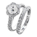 Old Cut Diamond Flower Style Pave Engagement Ring Set, Size 6.5 D160