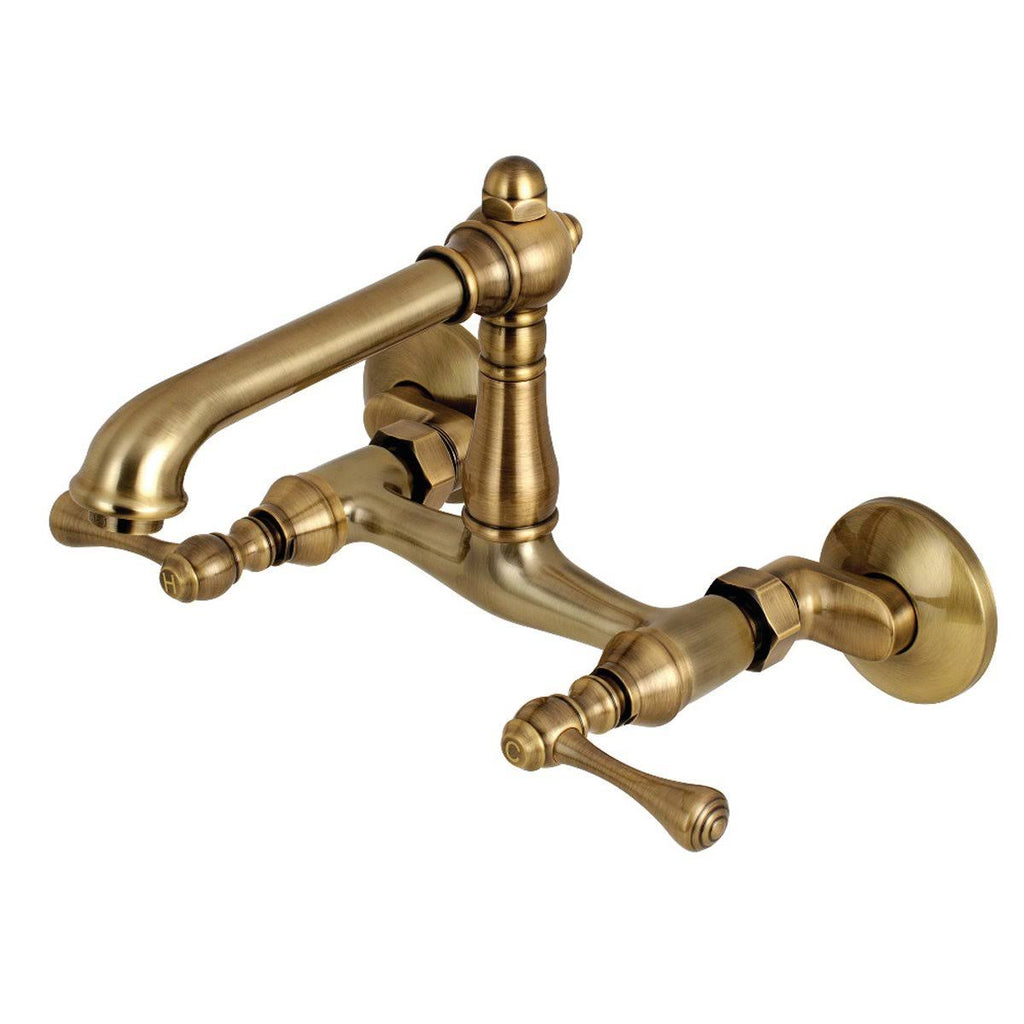 Polished Nickel Adjustable Center Wall Mount Kitchen Faucet G136022