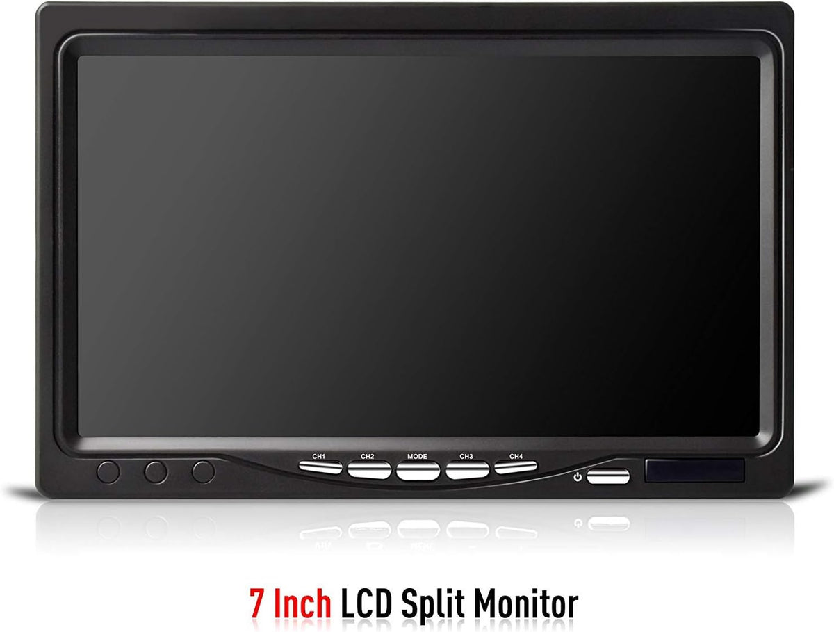 Backup Camera with Monitor 4 Channels Split Screen Wired Camera V581161