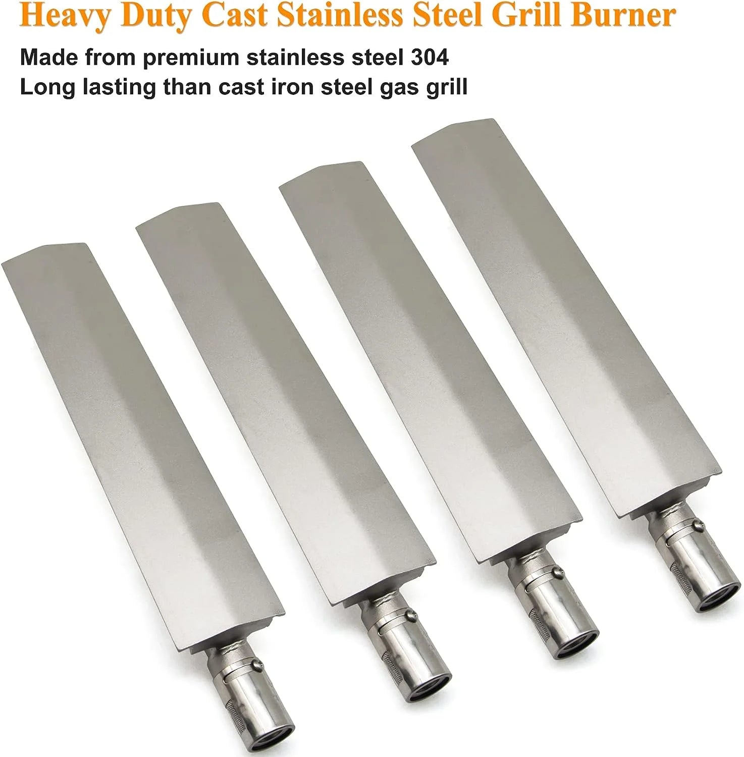 Set of Four Heavy Duty Cast Stainless Steel Burners for Gas Grills Q486