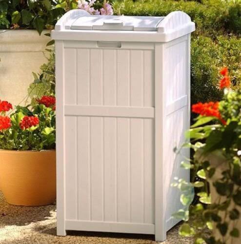 33 Gallon Beige and Brown 2 Pack Garbage Container P256