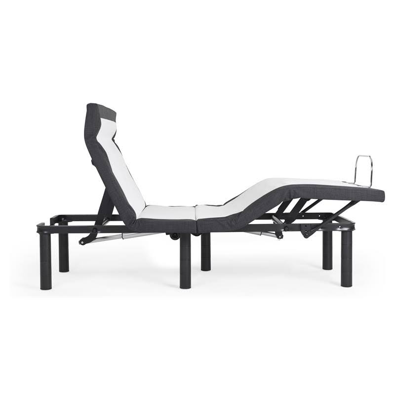 Adjustable Twin Long Metal Bed Base in Black U2078