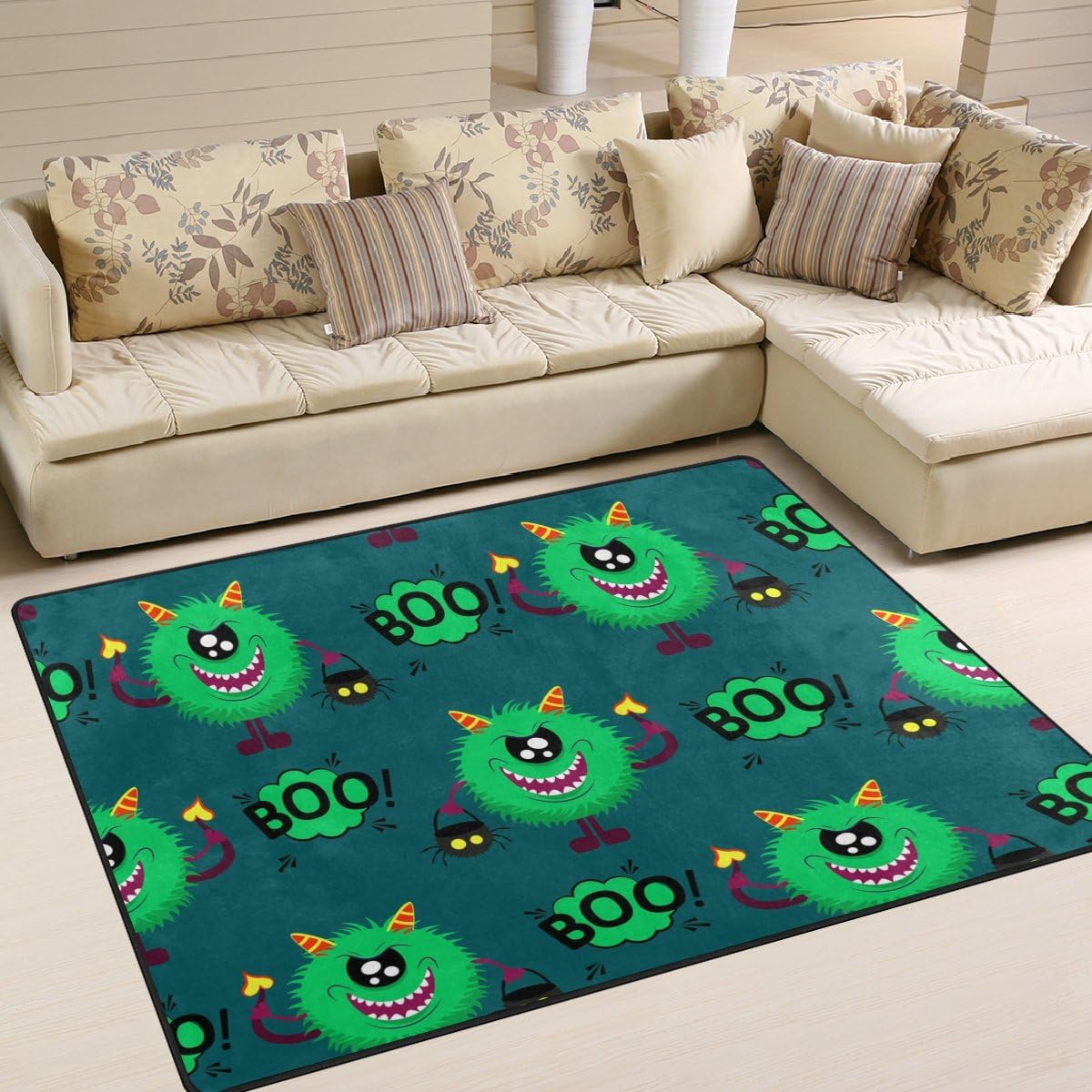 Green Monsters Lightweight Carpet Mats Area Rug O726
