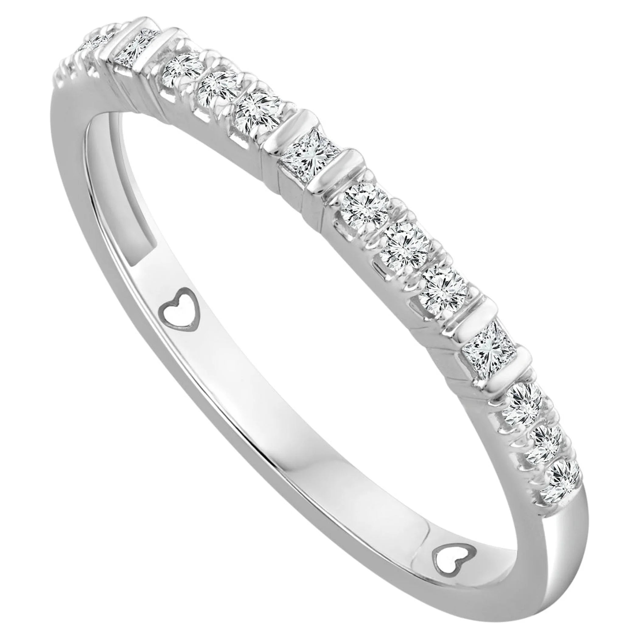 10K White Gold Diamond Stackable Band E502629