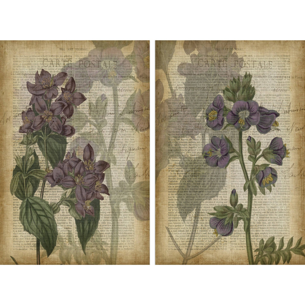 Purple Floral Shadows Diptych S858