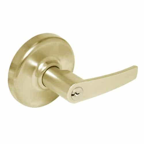 Satin Brass Entrance Cylindrical Locksets with Lever E56339