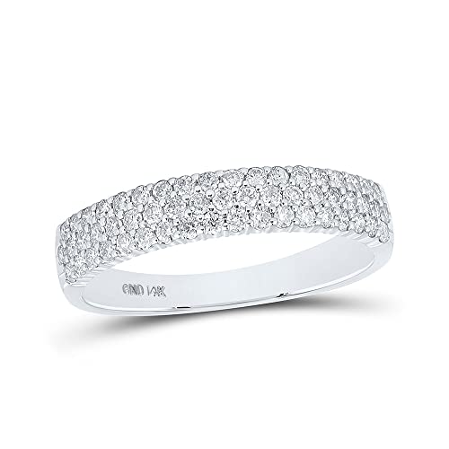 14kt White Gold Diamond Pave Band Ring Size 7 H9136