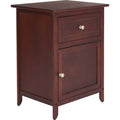 Walnut Side Table with Drawer and Storage Cabinet F210