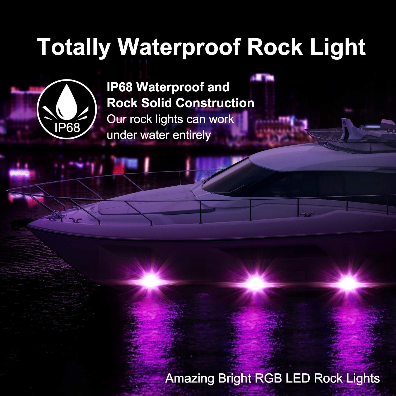 RGB LED Rock Light Kit with 4 Pods, Pack of 2 J17984