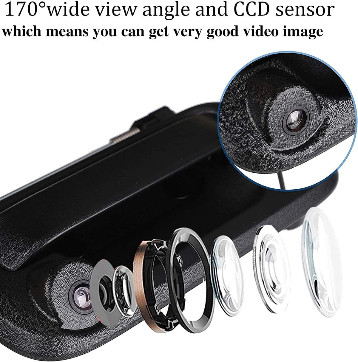 Reverse Camera Compatible with Ford F150 F250 F350 F450 F550 Tailgate Handle Car Rear View Camera U320