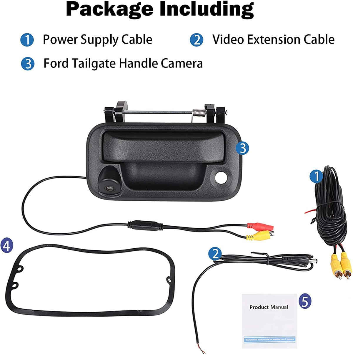 Reverse Camera Compatible with Ford F150 F250 F350 F450 F550 Tailgate Handle Car Rear View Camera U320
