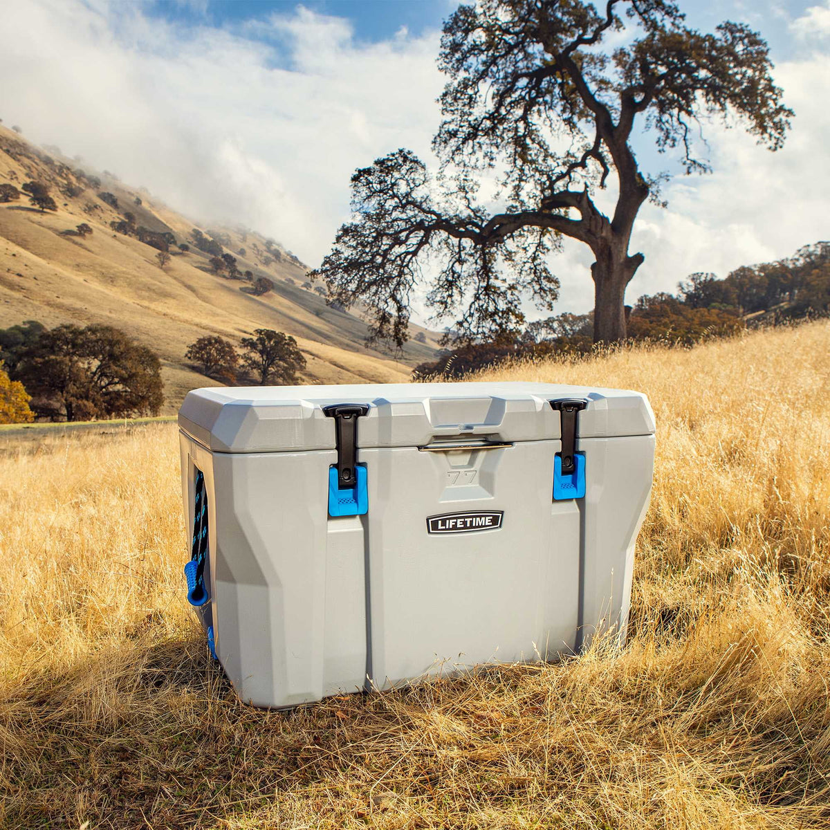 77 Quart Polyethylene Cooler, Light Gray T6031