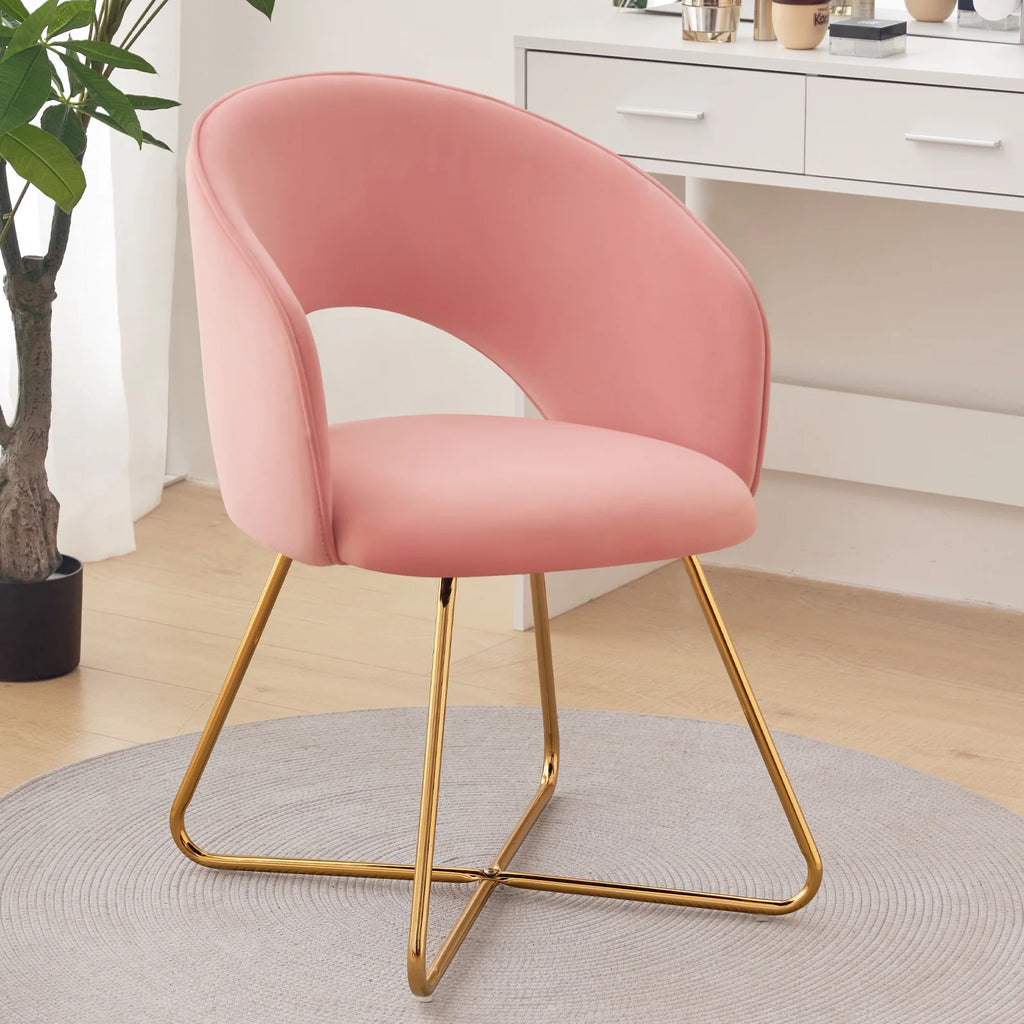 Pink Velvet Upholstered Accent Chair I999105
