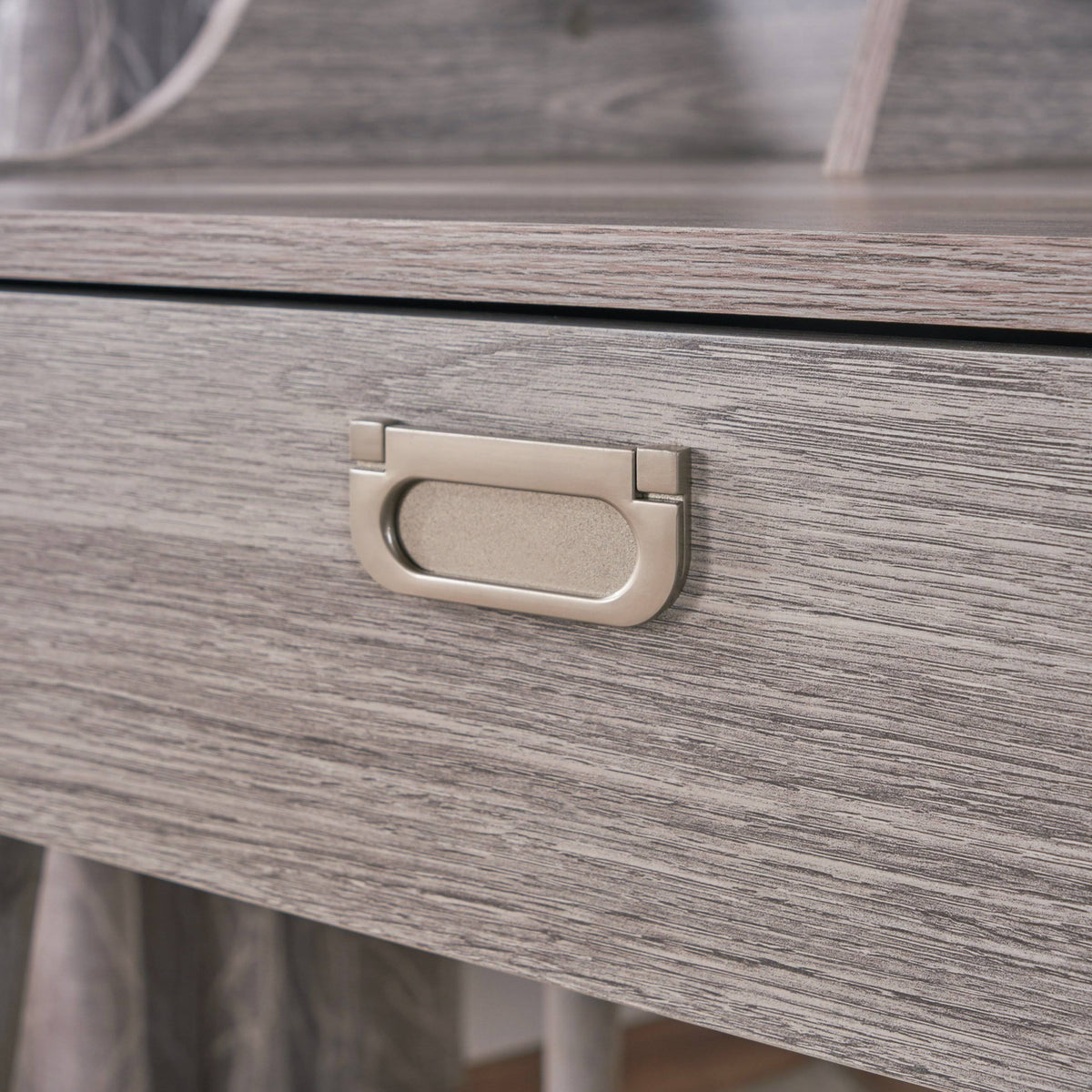 Gray Oak Office Desk and Bookcase Set D3132