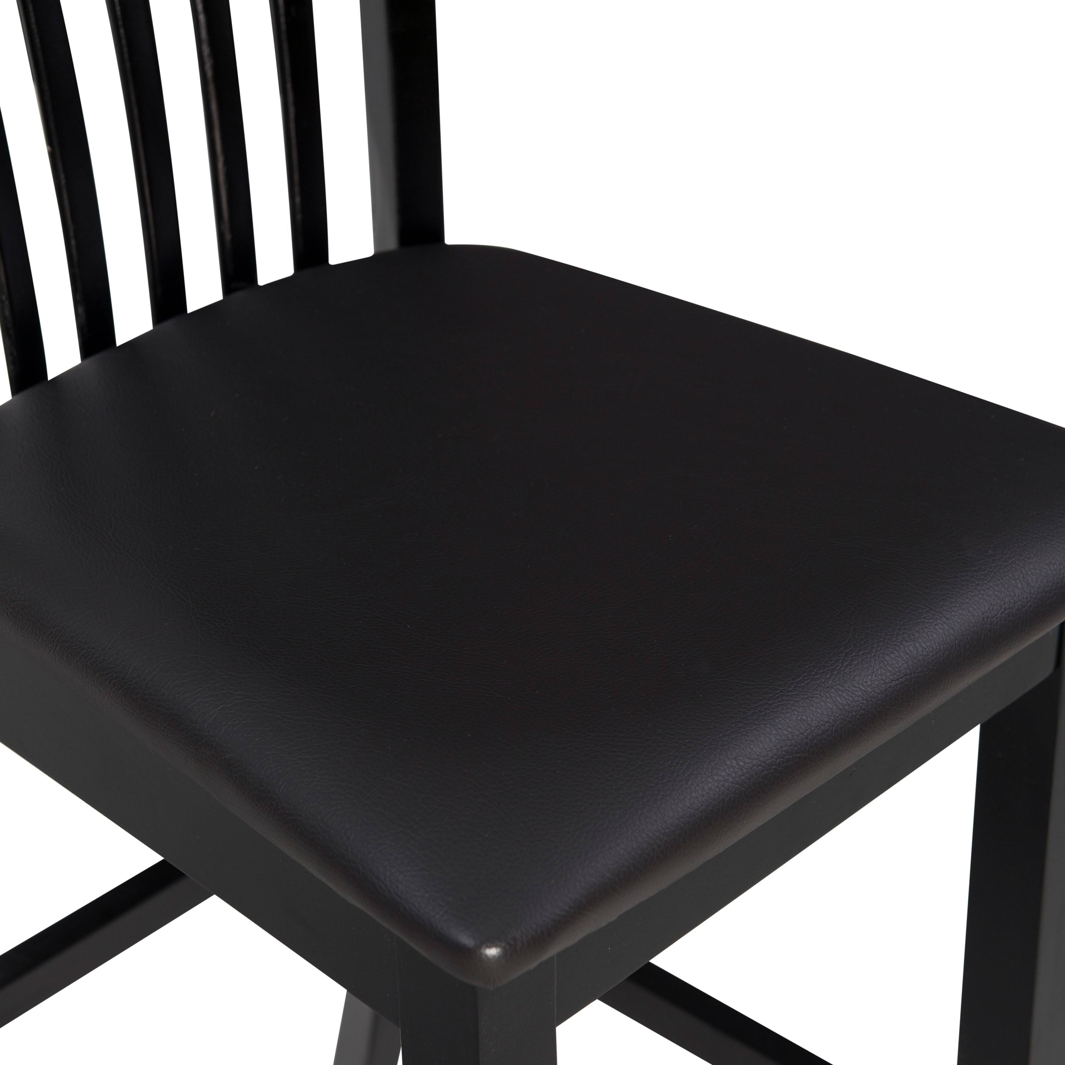 Black Slat Back Bar Stool E756