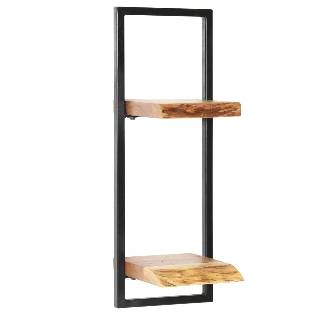 5 Piece Solid Acacia Wood and Steel Wall Shelf Set R660615