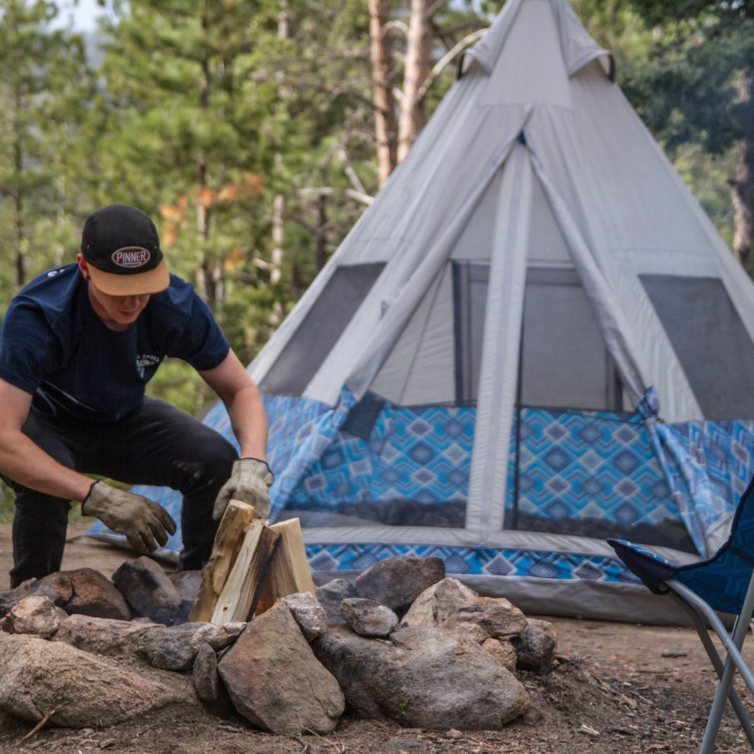 8 Person Teepee Tent, Blue T958