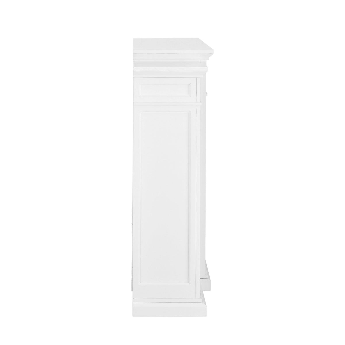 White Bookcase Electric Fireplace Brick M706