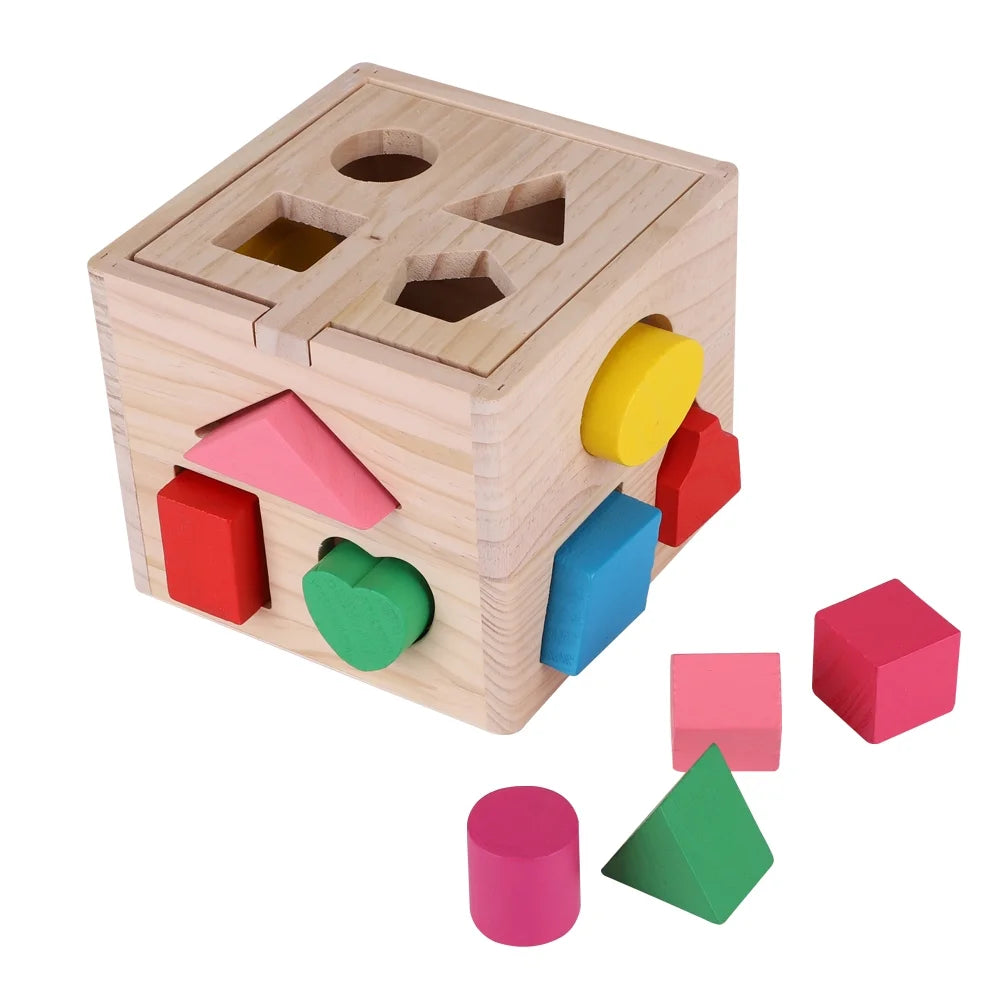 Wooden Building Blocks Shape Sorter Toy Y310309