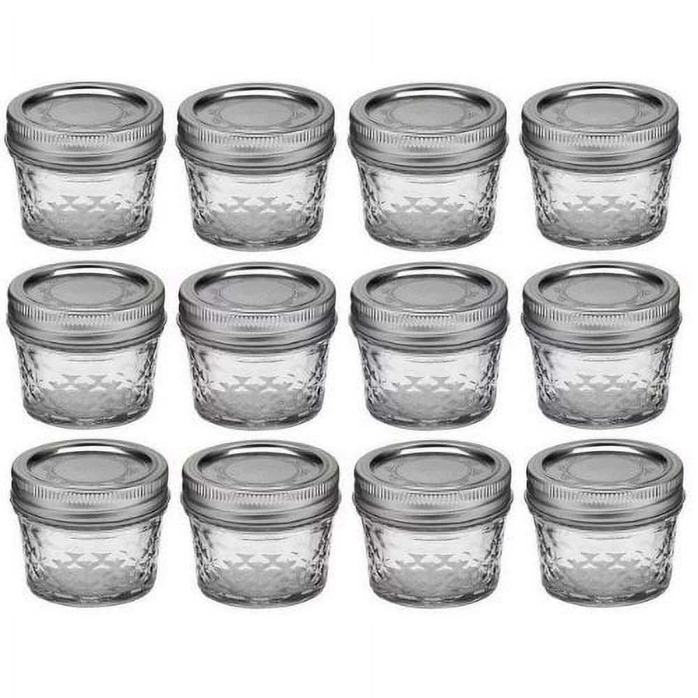 4oz Quilted Jelly Jars with Lids and Bands, Set of 12 T378
