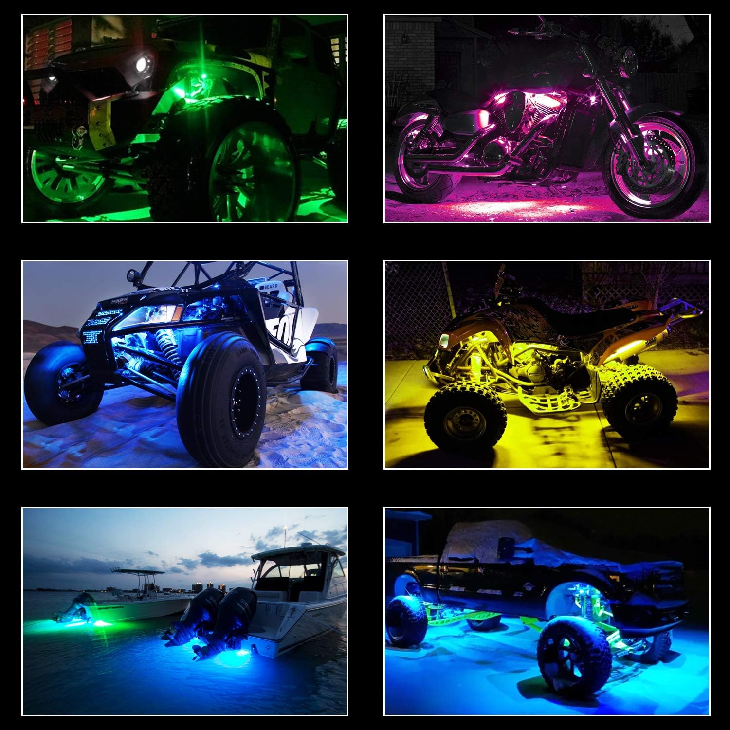 RGB LED Rock Light Kit with 4 Pods, Pack of 2 J17984